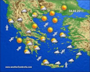 Η πρόγνωση του καιρού για το Σάββατο 4-2-2017