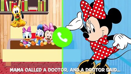 Five Little Baby Mickey Mouse Friends Jumping on the Bed with Insects