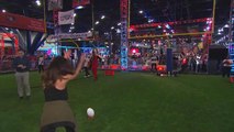 Kay Adams attempts to kick extra points