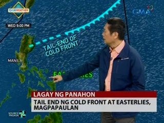 24 Oras: Tail end ng cold front at easterlies, magpapaulan