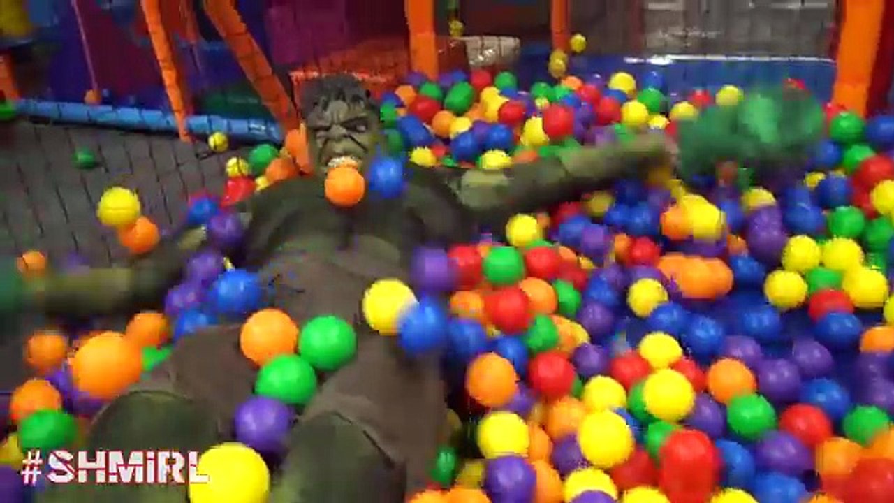 PINK SPIDERGIRL vs SPIDERMAN HULK Hide And Seek Indoor Playground SPIDERMAN in Real Life Fun SHMIRL