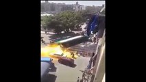 Fuel tanker explodes after accident