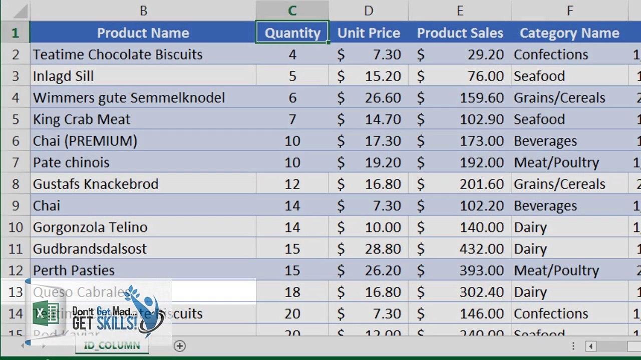 ID Columns - Quick Tip On Organizing Your Data - Keep Your Stuff In Order