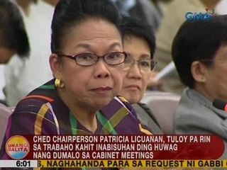 CHED chair Licuanan, tuloy pa rin sa trabaho kahit inabisuhang huwag nang dumalo sa cabinet meetings