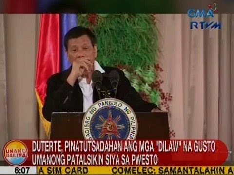 UB: Duterte, pinatutsadahan ang mga 'dilaw' na gusto umanong patalsikin siya sa pwesto