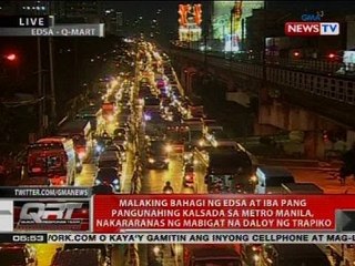 Malaking habagi ng EDSA, nakararanas ng mabigat na daloy ng trapiko