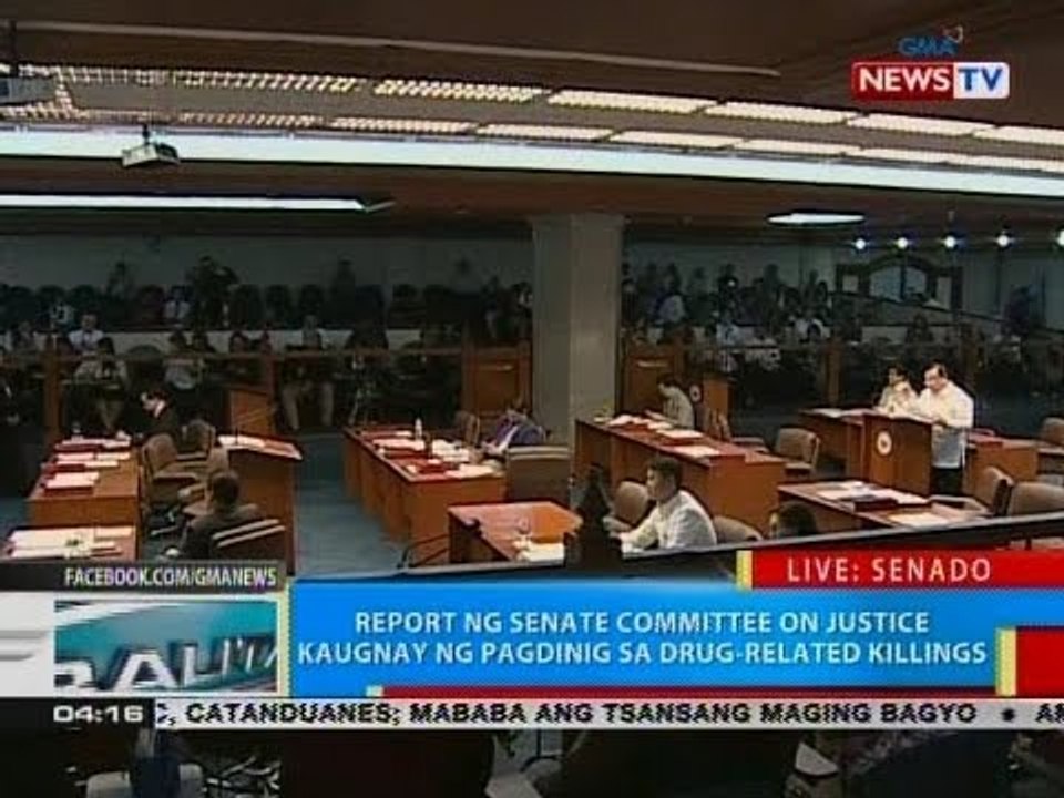 BP: Report ng Senate Committe on Justice kaugnay ng pagdinig sa drug-related killings