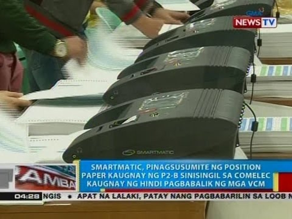 BP: Smartmatic, pinagsusumite ng position paper kaugnay ng P2-B sinisingil sa COMELEC
