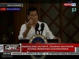 QRT: Pang. Duterte, inaming mayroon siyang iniindang karamdaman