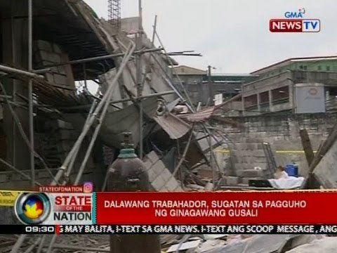 Dalawang trabahador, sugatan sa pagguho ng ginagawang gusali