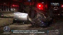 Carro capota e deixa dois mortos em São Paulo
