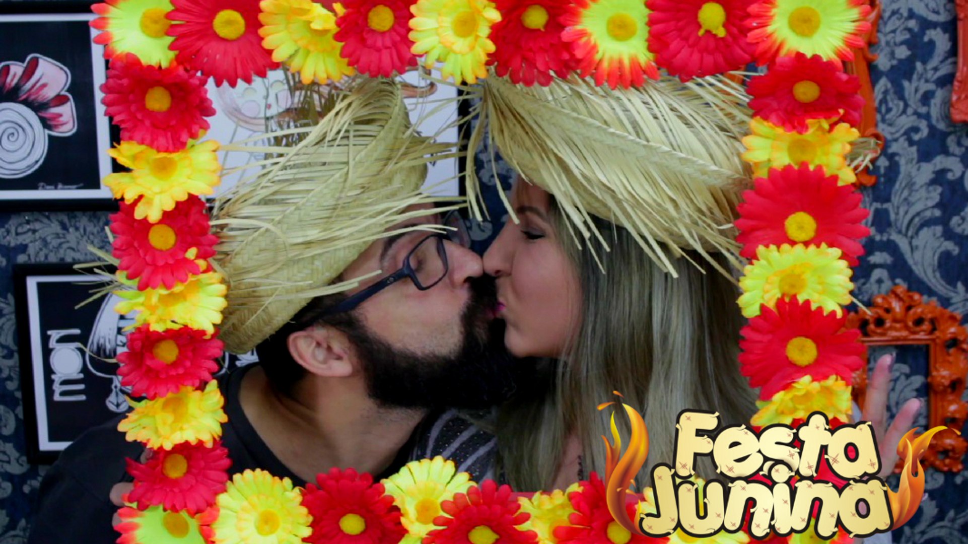 DECORAÇÃO DE FESTA JUNINA - MOLDURA ENAMORADOS - FAMÍLIA DIY