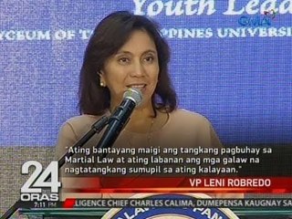 VP Robredo, nanawagan sa taumbayan na bantayan ang tangkang pagbuhay sa Martial Law