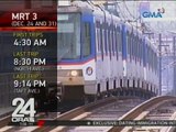 MRT, LRT 1, at LRT 2, nag-adjust ng biyahe ngayong Christmas at New Year holidays