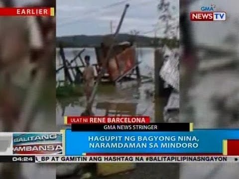 BP: Hagupit ng bagyong Nina, naramdaman sa Mindoro