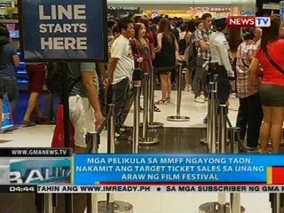 Mga pelikula sa MMFF ngayong taon, nakamit ang target ticket sales sa unang araw ng film festival