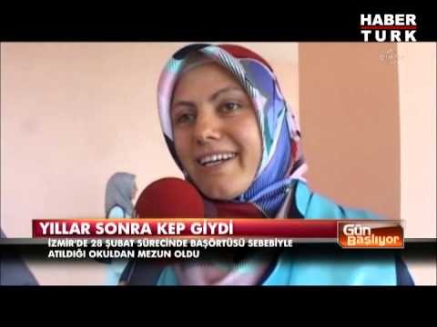 Başörtüsü mağduru yıllar sonra kep giydi