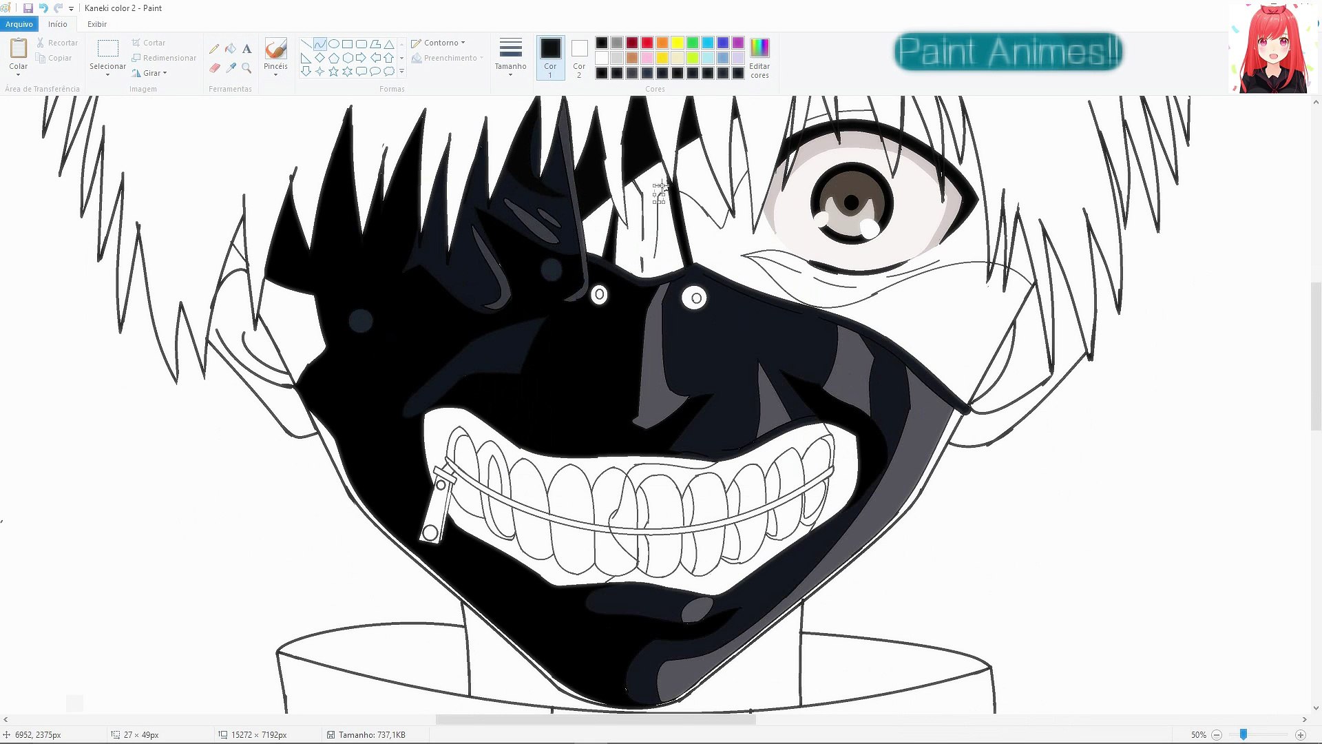 How I Draw Using Mouse On Paint Ken Kaneki Tokyo Ghoul Video Dailymotion