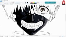 How I Draw using Mouse on  Paint  - Ken Kaneki Tokyo Ghoul