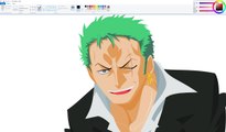 How I Draw using Mouse on MS Paint  - Roronoa Zoro - One Piece