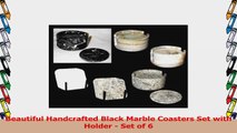 Extra Large Black Marble Coasters Stone Drink Coasters with Holder Set of 6 f23d3cda