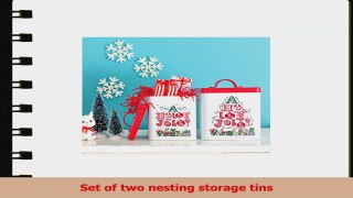 Now Designs L19015 Storage Tins Jolly Christmas White Set of 2 5a8b670f