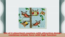 CounterArt Absorbent Coasters Owls on Branches Set of 4 45de10da