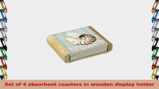 CounterArt Spa Shells Absorbent Coasters in Wooden Holder Set of 4 dc7e2fee
