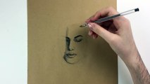 Gesichter zeichnen, Portraits zeichnen lernen. Kugelschreiber-Technik-hvSdN0vV69E