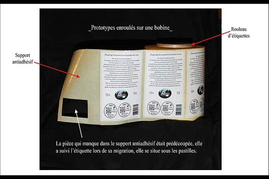 étiquetage horizontal des bouteilles de vins