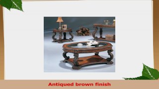 Anitqued Finish Glass Enlay Top 3 Piece Occasional Table Set By Coaster Furniture 47063099