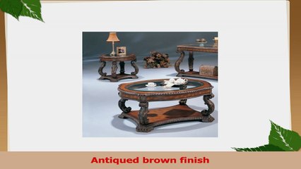 Anitqued Finish Glass Enlay Top 3 Piece Occasional Table Set By Coaster Furniture 47063099