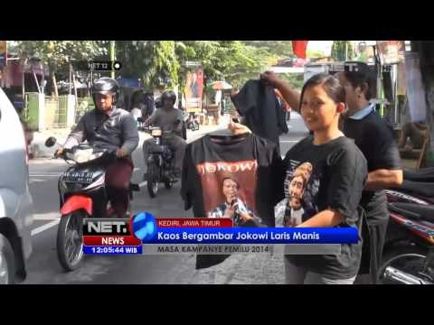 NET12 - Kaos bergambar Capres dari partai PDIP Jokowi laris diserbu pembeli