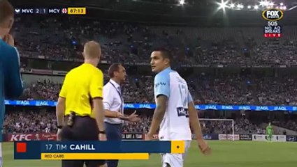 Tim Cahill Gets Sent Off Just Before Entering The Pitch vs Melbourne City!