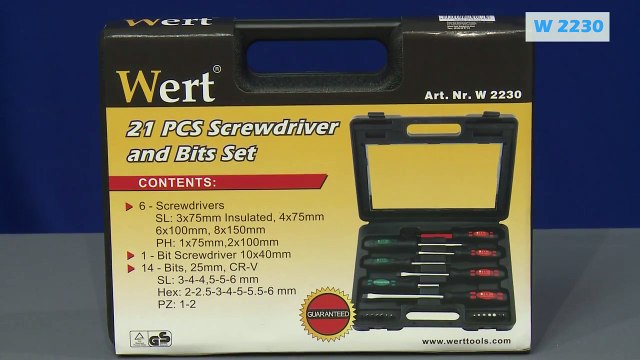 WERT 2230 Tornavida - Bits Uç Seti (21 Parça)