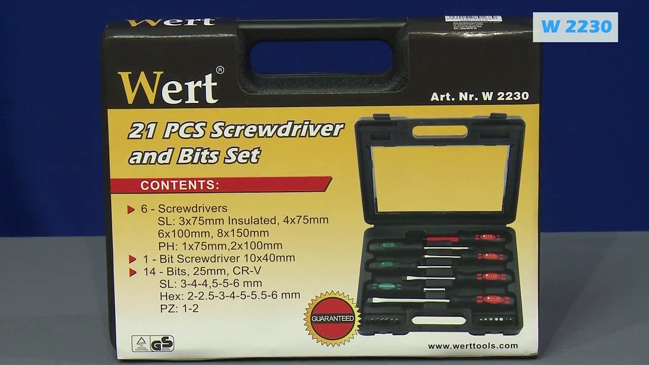 WERT 2230 Tornavida - Bits Uç Seti (21 Parça)