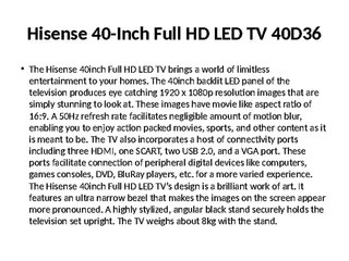 Hisense 40-Inch Full HD LED TV 40D36