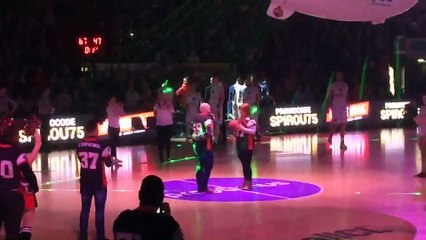 Dimitri demande Kathleen en mariage au beau milieu d'un match des Spirou à Charleroi! Magnifique...