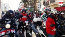 L'arrivée des supporters niçois venus en scooter à Monaco pour le derby