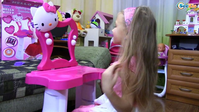 Хелло Китти Туалетный Столик Распаковка Видео для детей Hello Kitty Toys Unboxing