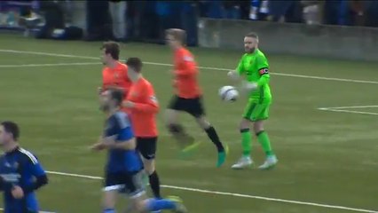 Glenavon score controversial goal as player knocks the ball out of the goalkeeper's arms!