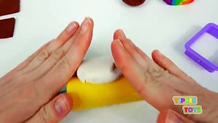 Play Doh Rainbow Ice Cream Sandwich Video for Kids How to Make