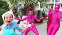 Spiderman Frozen Elsa & Pink Spidergirl Twins POOL PARTY Twin Deadpool Batman vs Joker Funny Prank