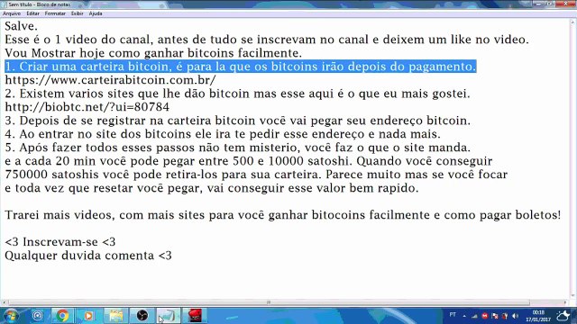 TUTORIAL COMO GANHAR BITCOINS GRATIS!
