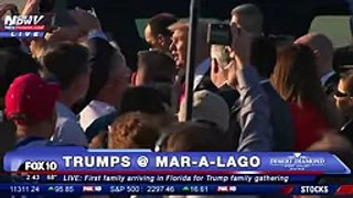 WATCH- Donald Trump and Melania Trump REUNITE in Florida for Mar-A-Lago Weekend as Crowds Cheer - YouTube