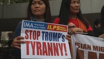 Las mujeres lideran en Hong Kong la segunda marcha antiTrump