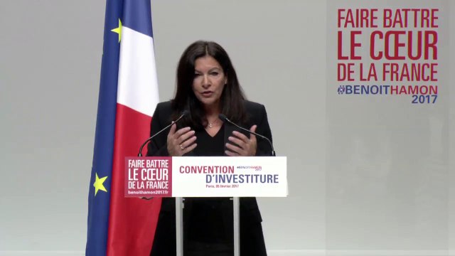 Discours d'Anne Hidalgo lors de la convention d'investiture de Benoît Hamon