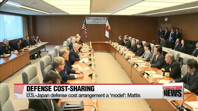U.S. defense chief Mattis praises defense cost-sharing arrangement with Japan