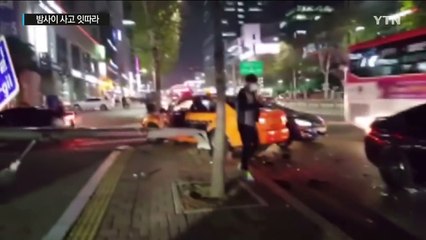 택시가 가로등 '쾅'...아파트 상가 화재 / YTN (Yes! Top News)