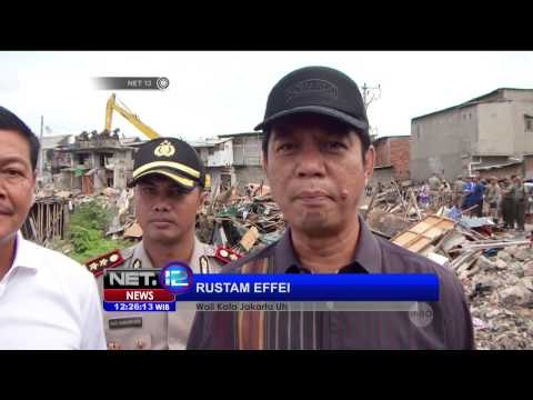 200 Bangunan di Waduk Pluit sisi timur dibongkar petugas - NET12